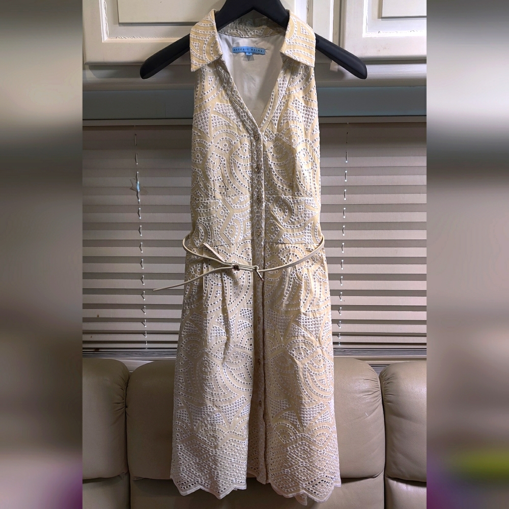 Antonio Melanie Cream Eyelet Dress